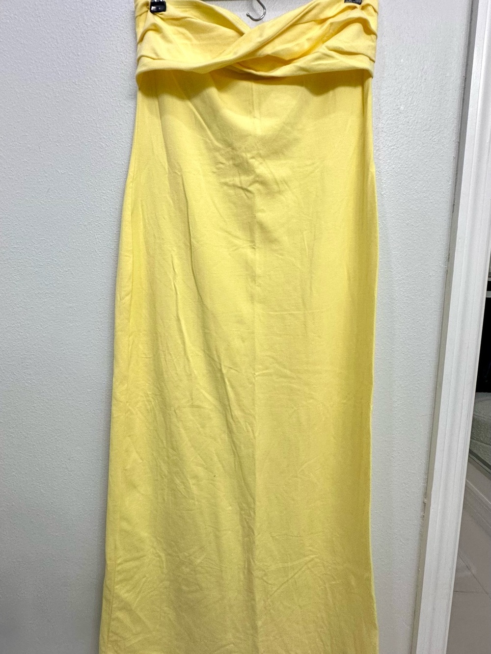 ASOS Strapless Midi Dress in Sunny Yellow